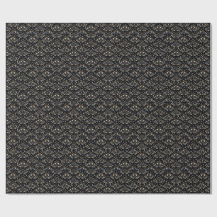 Cadeau Papier d'emballage Papillons dorés célestes V2