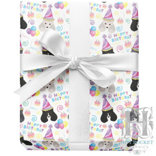 Cadeau Papier d'emballage Parti Poodle