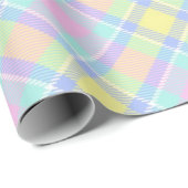 Cadeau Papier d'emballage Pastel plaid (Coin rond)