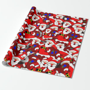 Cadeau papier d'emballage père Noël heureux