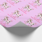 Cadeau Papier d'emballage personnalisable de vache rose à (Coin)