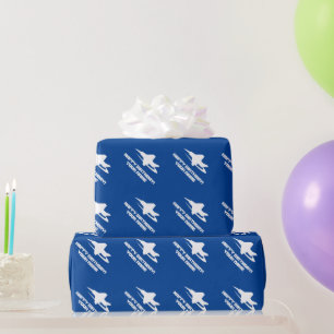 Cadeau Papier d'emballage personnalisé avec avion de chas