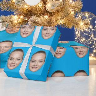 Cadeau Papier d'emballage personnalisé avec visage person