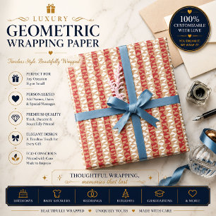 Cadeau Papier d'emballage personnalisé Bohème rayé