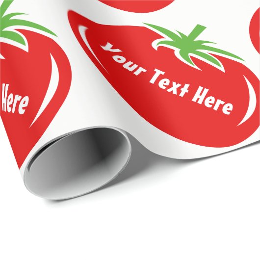 Cadeau Papier d'emballage personnalisé marrant de tomate (Coin rond)