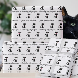 Cadeau Papier d'emballage personnalisé noir et blanc pour