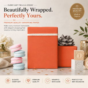 Cadeau Papier d'emballage personnalisé orange vif