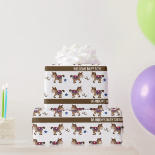 Cadeau Papier d'emballage personnalisé par cheval