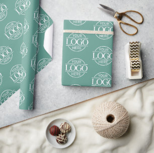 Cadeau Papier d'emballage personnalisé sarcelle avec logo