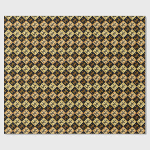 Cadeau Papier d'emballage petit carreau de fleur de lis