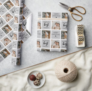 Cadeau Papier d'emballage photo Meilleur Papa du Monde 2