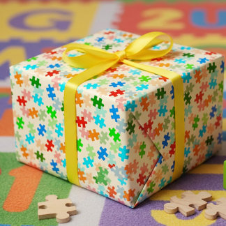 Cadeau Papier d'emballage Pièces de Puzzle