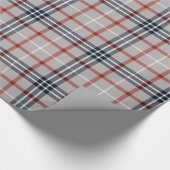 Cadeau Papier d'emballage plaid gris/rouge - brillant (Coin)