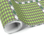 Cadeau Papier d'emballage plaid vert Argyll. (Coin rond)