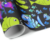 Cadeau Papier d'emballage Poisson (Coin rond)