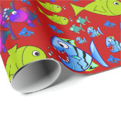 Cadeau Papier d'emballage Poisson (Coin rond)