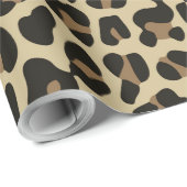 Cadeau papier d'emballage poster de animal léopard Brown (Coin rond)
