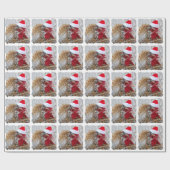 Cadeau Papier d'emballage - poulet de Père Noël (Plat)