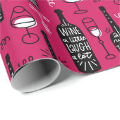 Cadeau Papier d'emballage pour amateurs de vin (Coin rond)