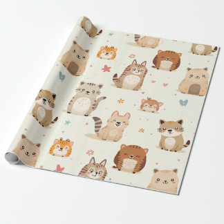 Cadeau papier d'emballage pour animaux mignons