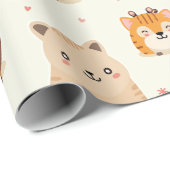 Cadeau papier d'emballage pour animaux mignons (Coin rond)