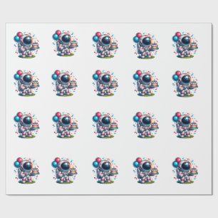 Cadeau Papier d'emballage pour anniversaire d'astronaute 