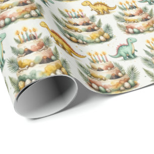 Cadeau Papier d'emballage pour anniversaire de dinosaure
