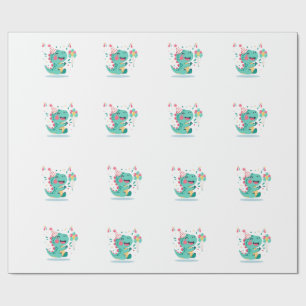Cadeau Papier d'emballage pour anniversaire de dinosaures