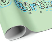 Cadeau Papier d'emballage pour anniversaire de foot-ball  (Coin rond)