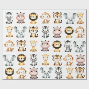 Cadeau Papier d'emballage pour anniversaire Safari dans l