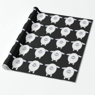 Cadeau Papier d'emballage pour Baby Shower Mouton Bleu Su