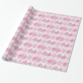 Cadeau Papier d'emballage pour bébé à arc rose (Déroulé)