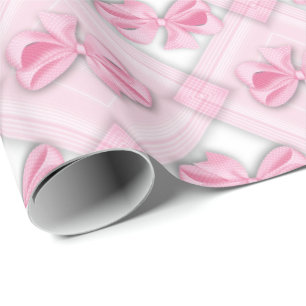 Cadeau Papier d'emballage pour bébé à arc rose