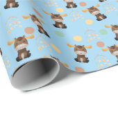 Cadeau Papier d'emballage pour bébé orignal et mobile (Coin rond)