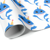 Cadeau Papier d'emballage pour bébé requin (Coin rond)
