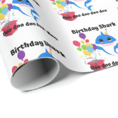 Cadeau Papier d'emballage pour bébé requin (Coin rond)
