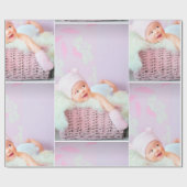 Cadeau papier d'emballage pour bébé rose (Plat)