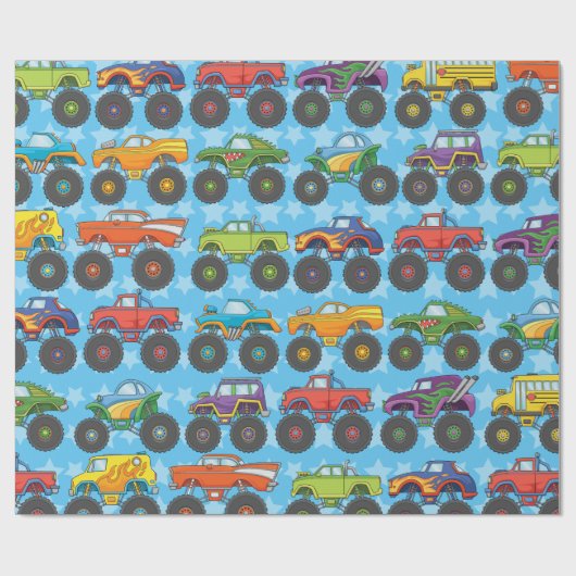 Cadeau Papier d'emballage pour camion monstre (Plat)