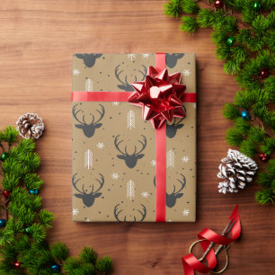 Cadeau Papier d'emballage pour cerfs de fête pour cadeaux