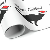 Cadeau Papier d'emballage pour chat de Noël (Coin rond)