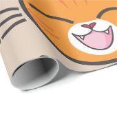Cadeau papier d'emballage pour chat heureux (Coin rond)