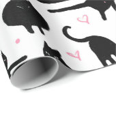Cadeau Papier d'emballage pour chat noir (Coin rond)