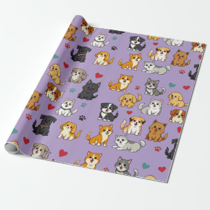 Cadeau Papier d'emballage pour chatons et chiots