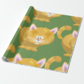 Cadeau Papier d'emballage pour chats de gingembre (Déroulé)