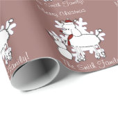 Cadeau Papier d'emballage pour chien de caniche de Noël (Coin rond)