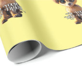 Cadeau Papier d'emballage pour chiot mignon (Coin rond)