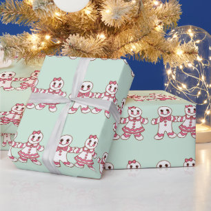 Cadeau Papier d'emballage pour cookies de Noël à la menth