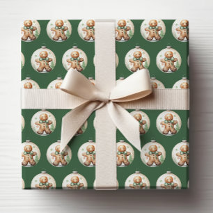 Cadeau Papier d'emballage pour décorations de Noël vertes