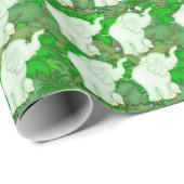 Cadeau Papier d'emballage pour dessin animé Green Elephan (Coin rond)
