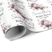 Cadeau Papier d'emballage pour douche de mariée florale B (Coin rond)